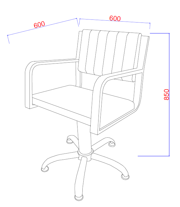 Silla corte Salon B196 Letmex Negro
