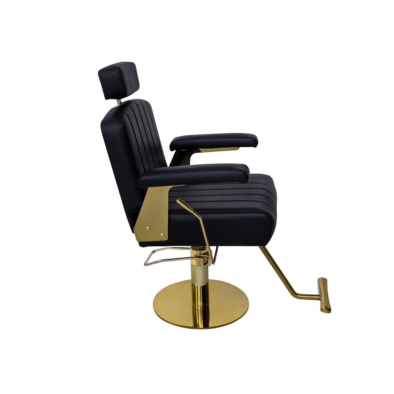 Sillón De Corte Hidráulico Reclinable Negro Dorado Letmex B199