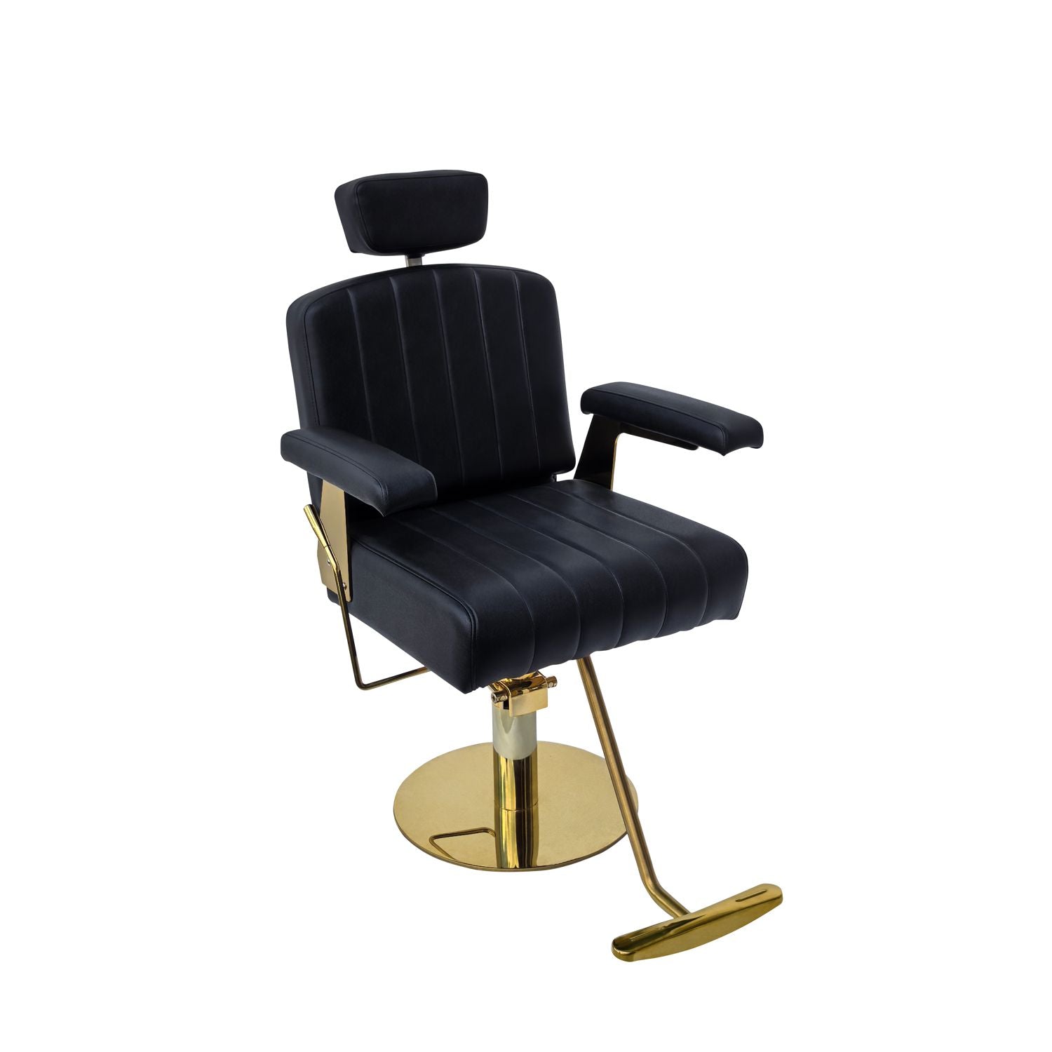 Sillón De Corte Hidráulico Reclinable Negro Dorado Letmex B199