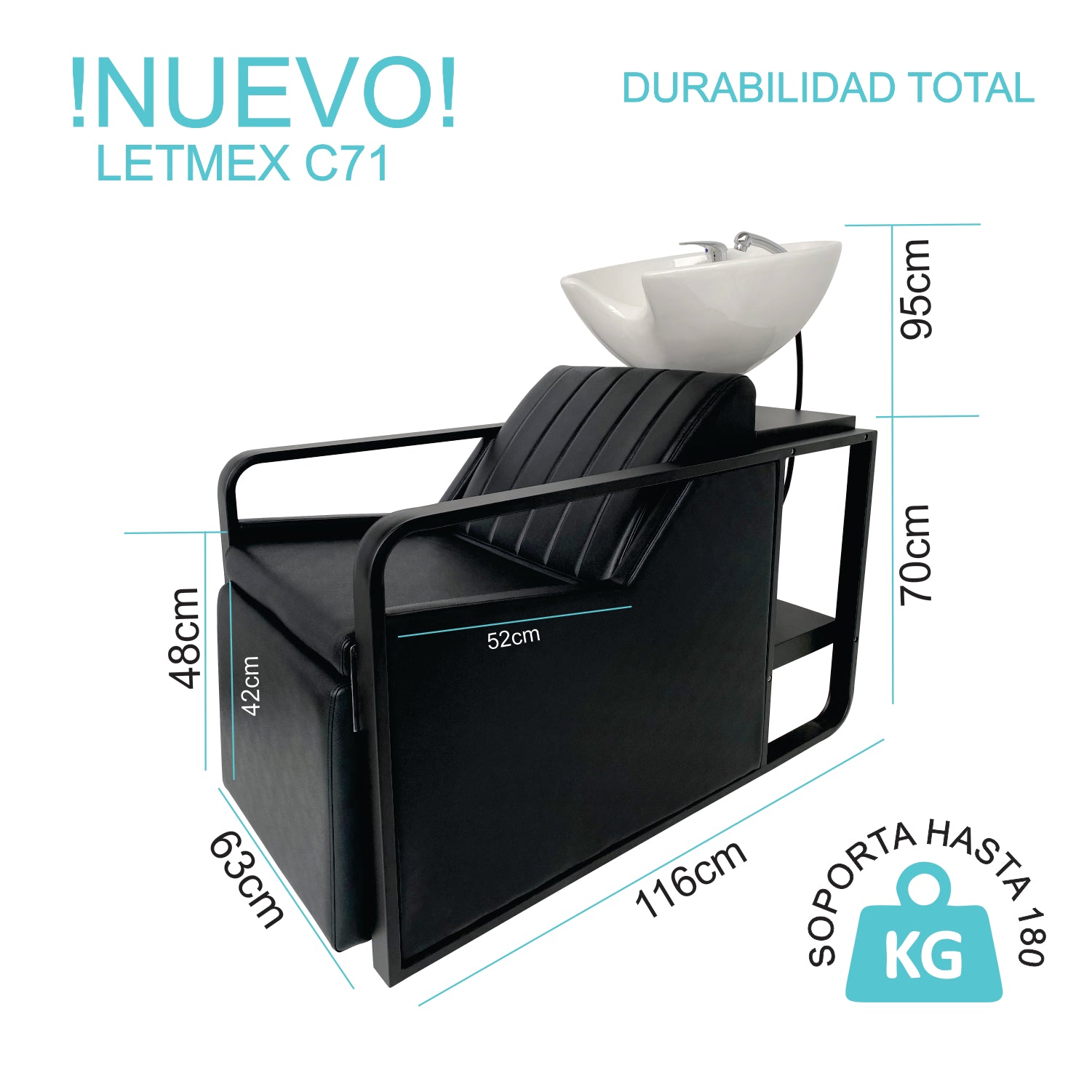 Lavacabezas Reclinable Cerámica Letmex C71