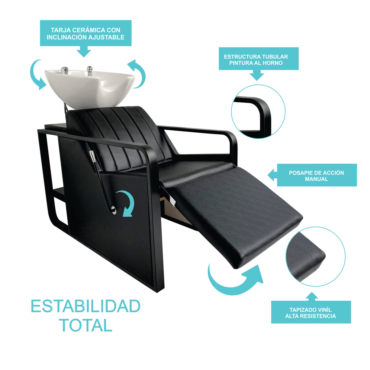 Lavacabezas Reclinable Cerámica Letmex C71