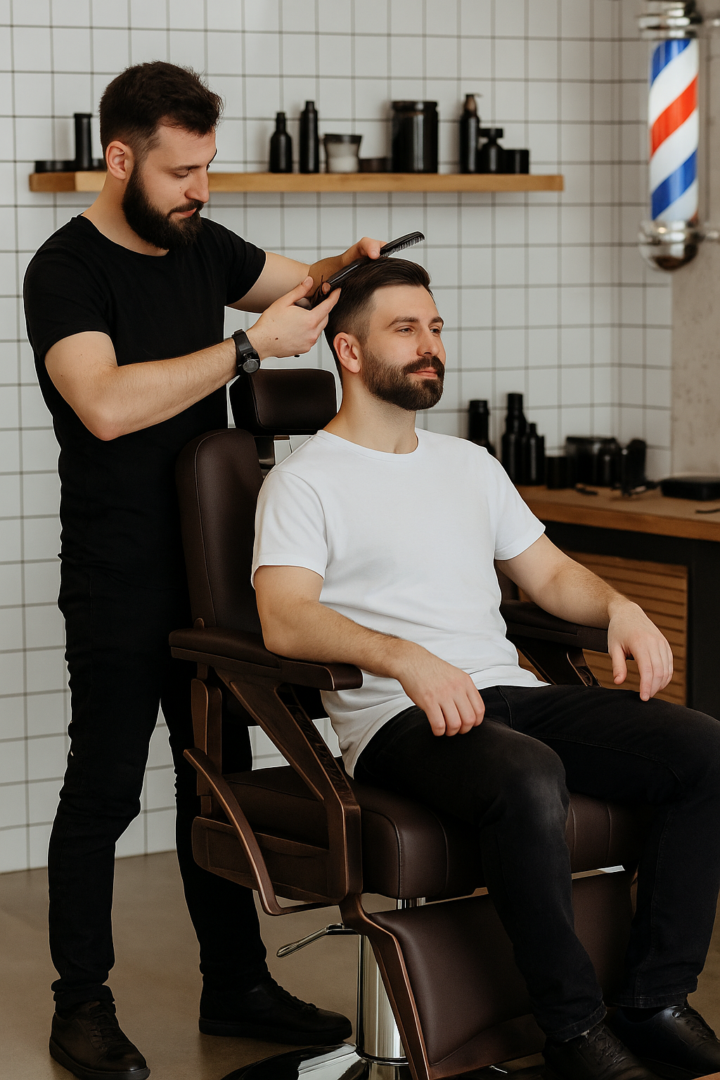 Sillón De Barbería Hidráulico Profesional Clásico A25 Letmex