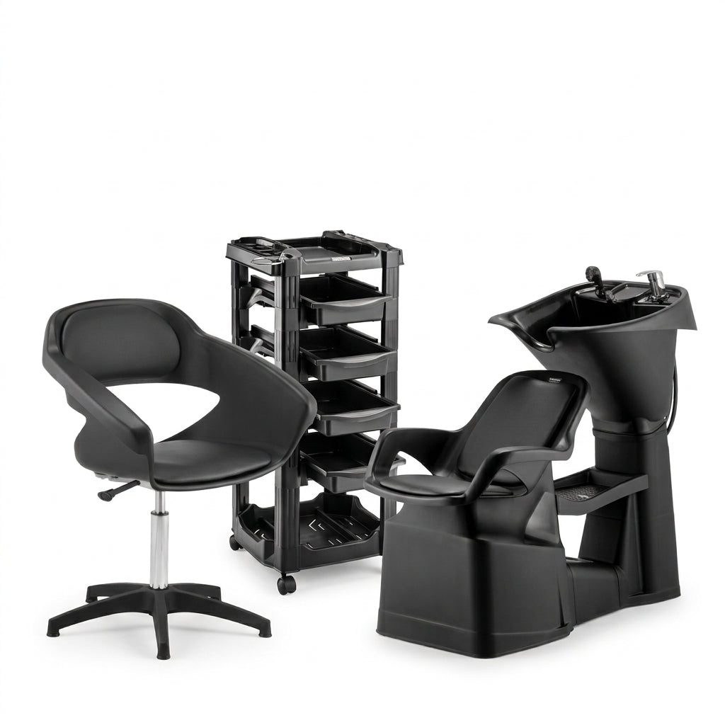 Combo estetica Lavacabeza+Auxiliar+Silla neumatica Letmex *EXCLUSIVO ONLINE*