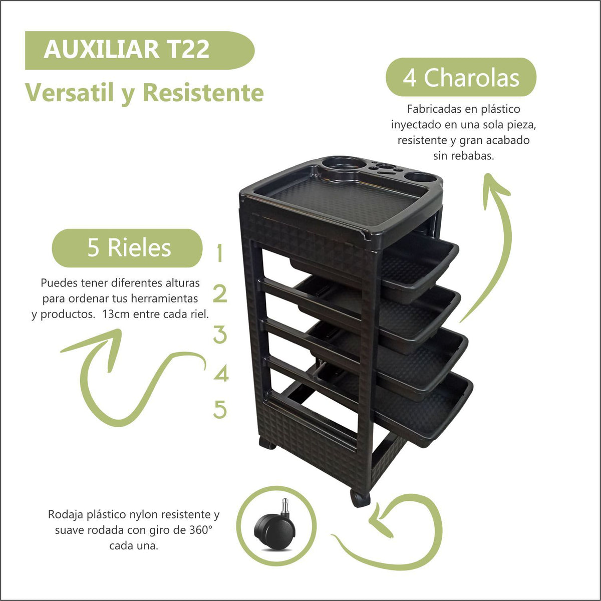 Carrito Auxiliar Multifuncional T22 Letmex