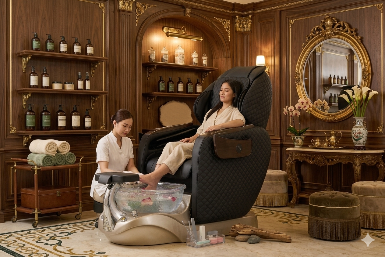 Sillón Spa Pedicure Letmex S682 con Masaje Tina Hidromasaje y Control Digital Premium