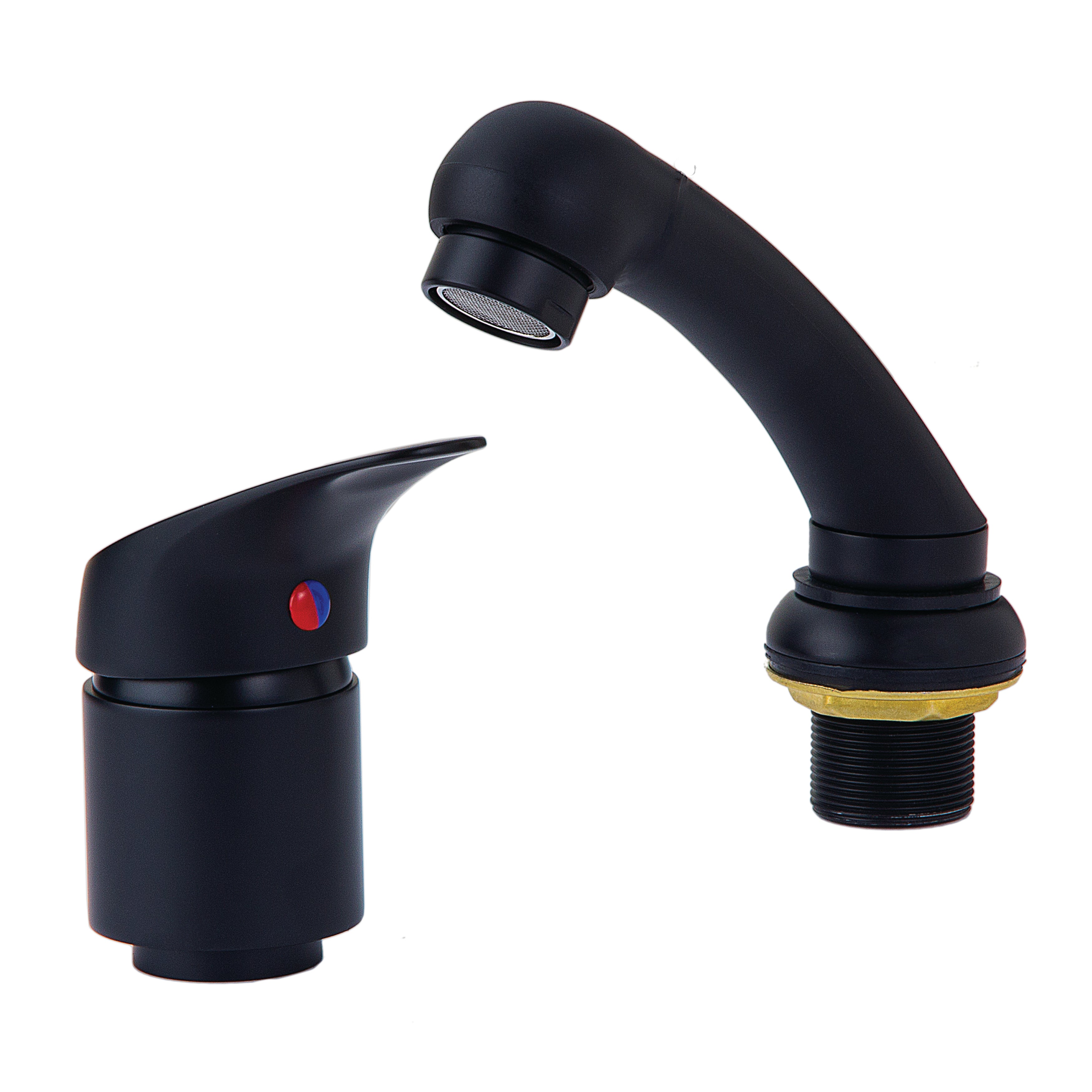 Regadera con manguera y mezcladora monomando Negro mate  Letmex X-601B