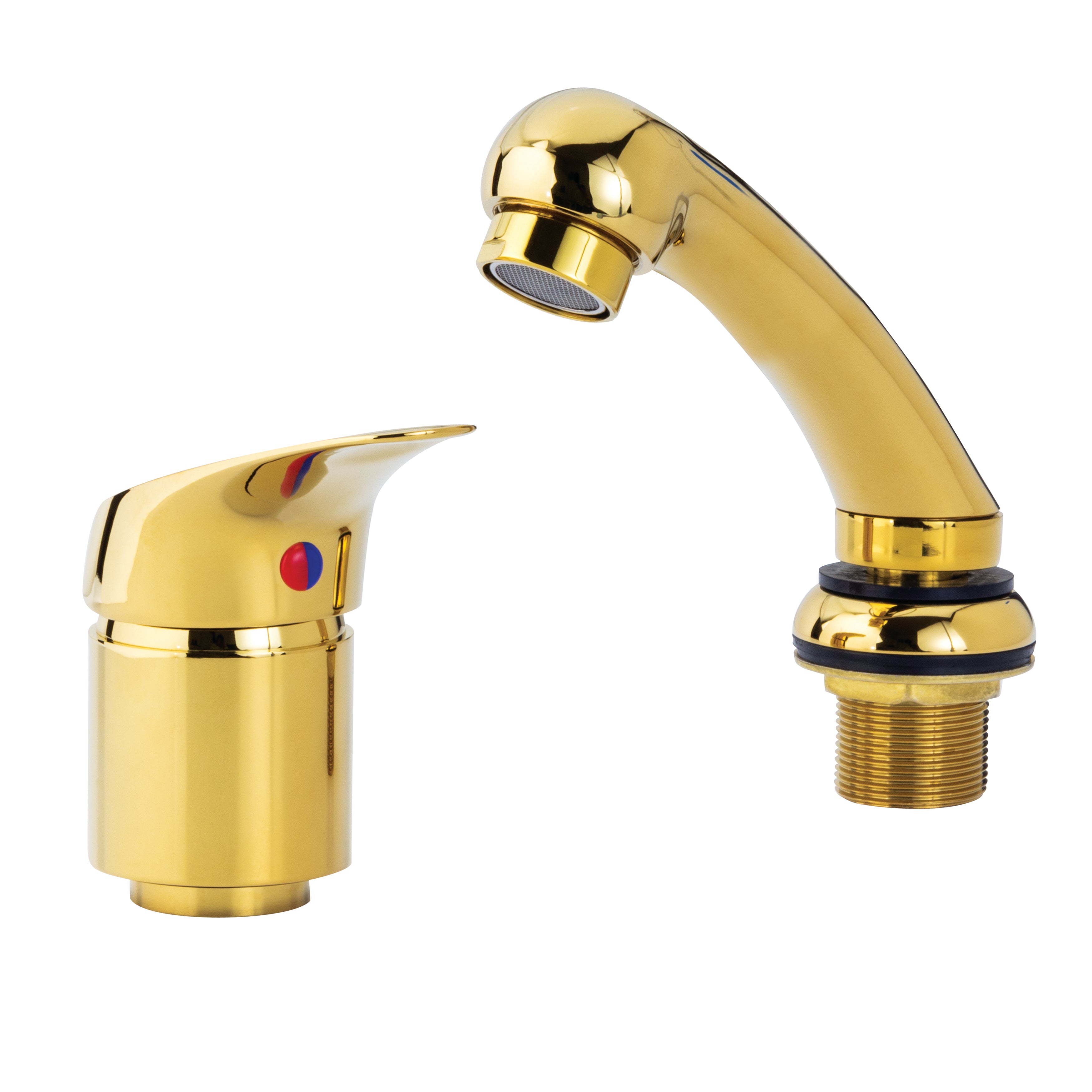 Regadera con manguera y mezcladora monomando Dorado  Letmex X-601G