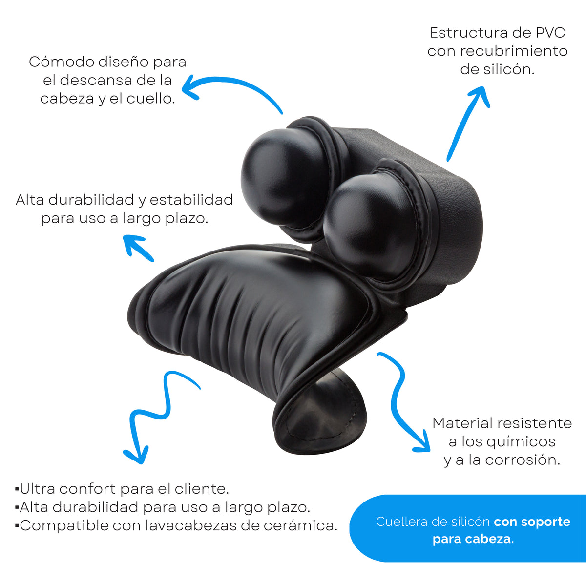 Cuellera De Silicon Para Lavacabezas Con Soporte Para Cabeza XL039 Letmex
