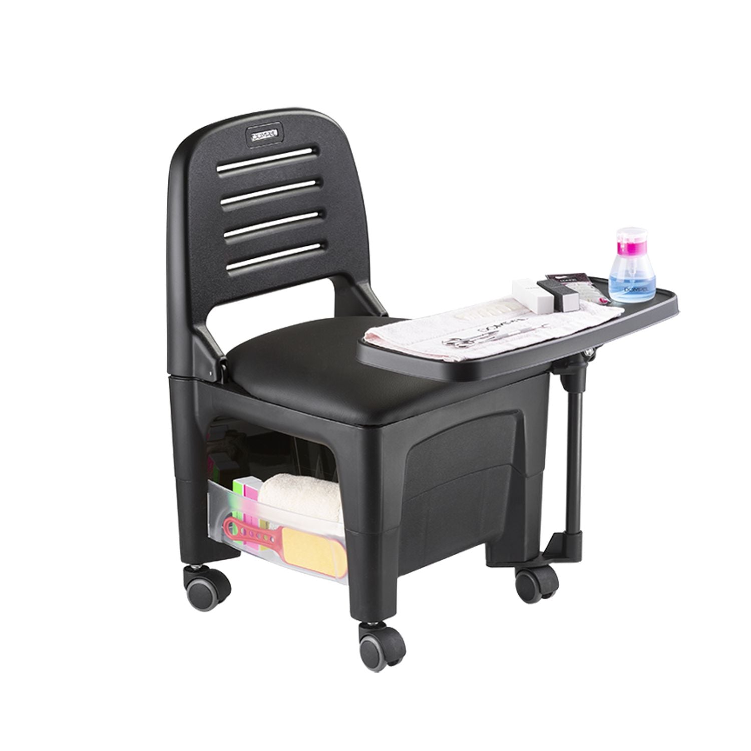 Mesa Portátil Manicure Negra 450 Bari Con Ruedas Letmex