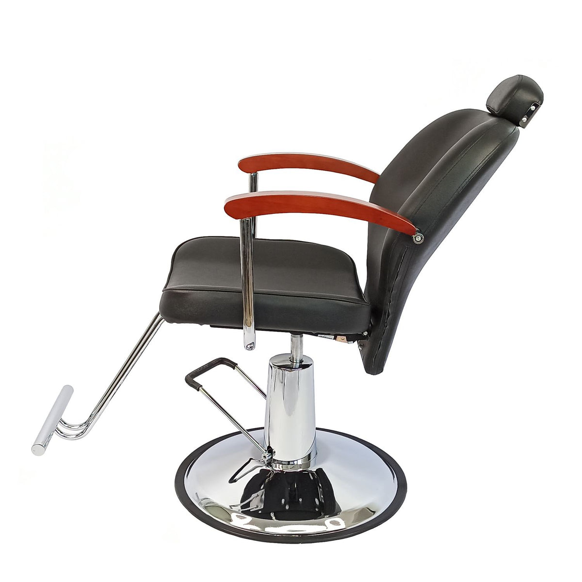 Silla Corte Reclinable LET-2201N marca LETMEX para estética de corte  con base oval silla barbero