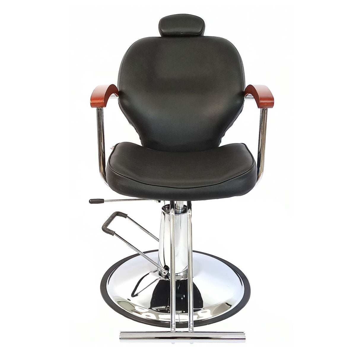 Silla Corte Reclinable LET-2201N marca LETMEX para estética de corte  con base oval silla barbero