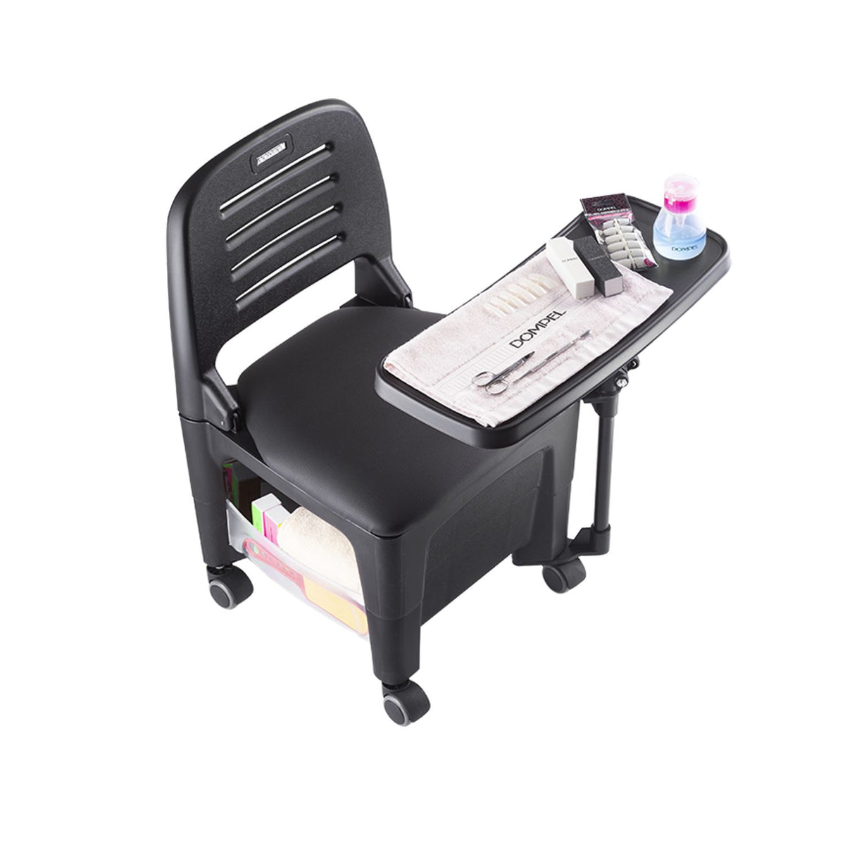 Mesa Portátil Manicure Negra 450 Bari Con Ruedas Letmex