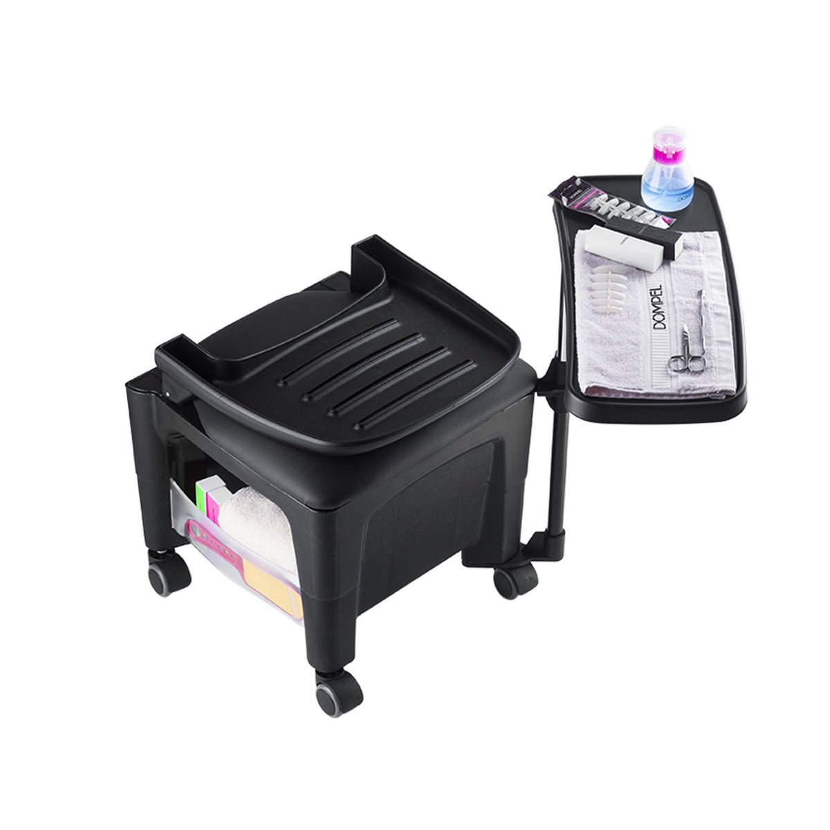 Mesa Portátil Manicure Negra 450 Bari Con Ruedas Letmex