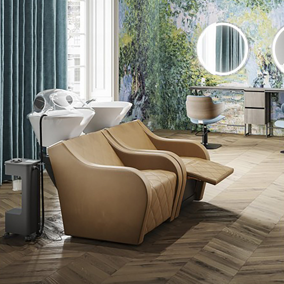 Lavacabezas eléctrico con descansapies New 330 Comfort Maletti