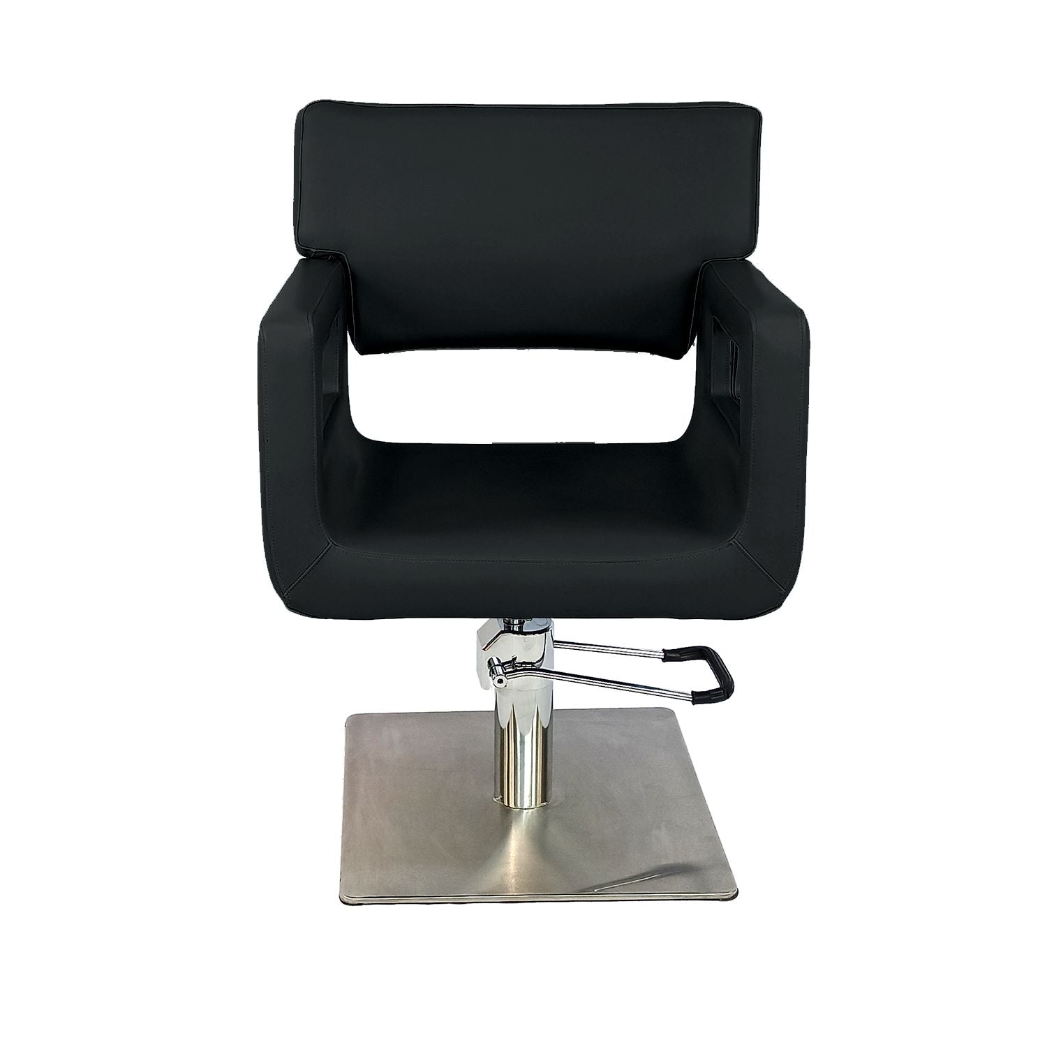 Silla B123 marca LETMEX color Negro para estetica de corte con cuadrada silla barbero