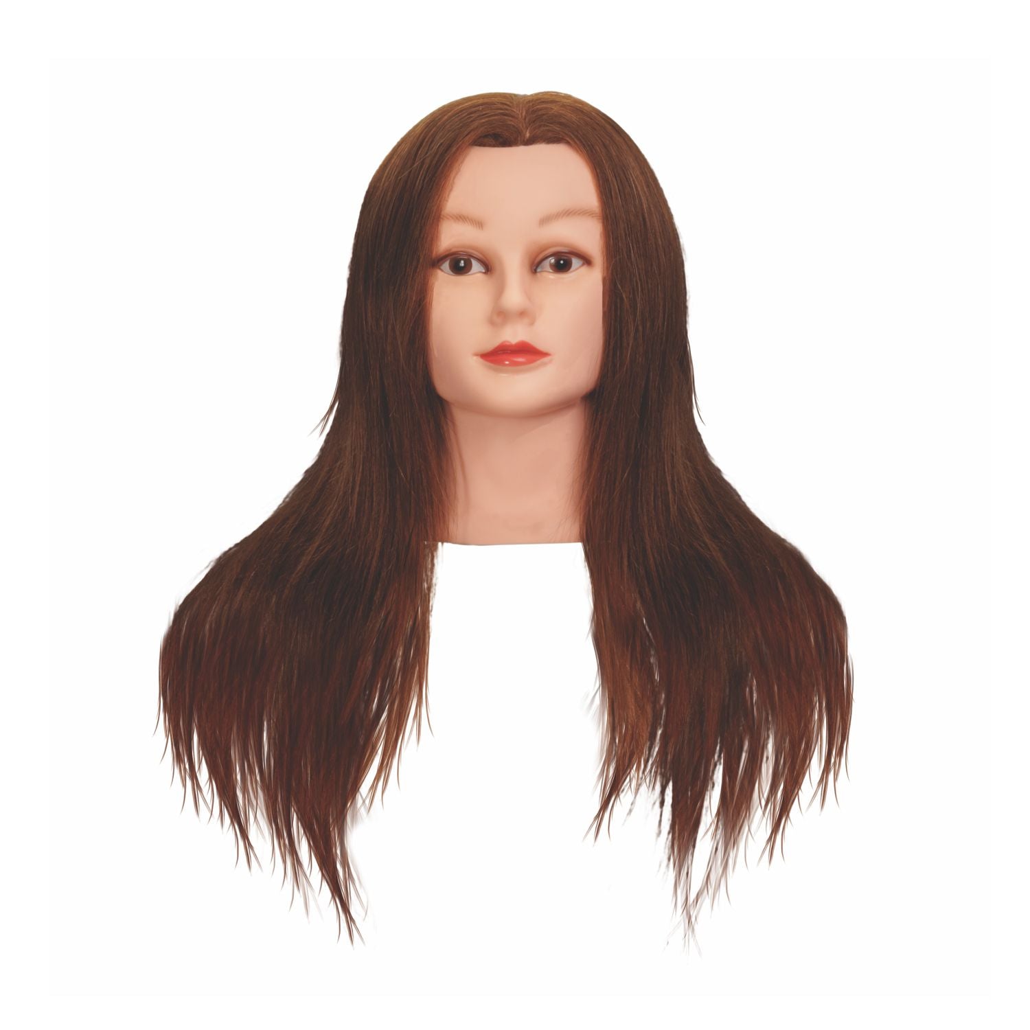 Cabezote Cabello Natural Castaño Oscuro 18 pulgadas