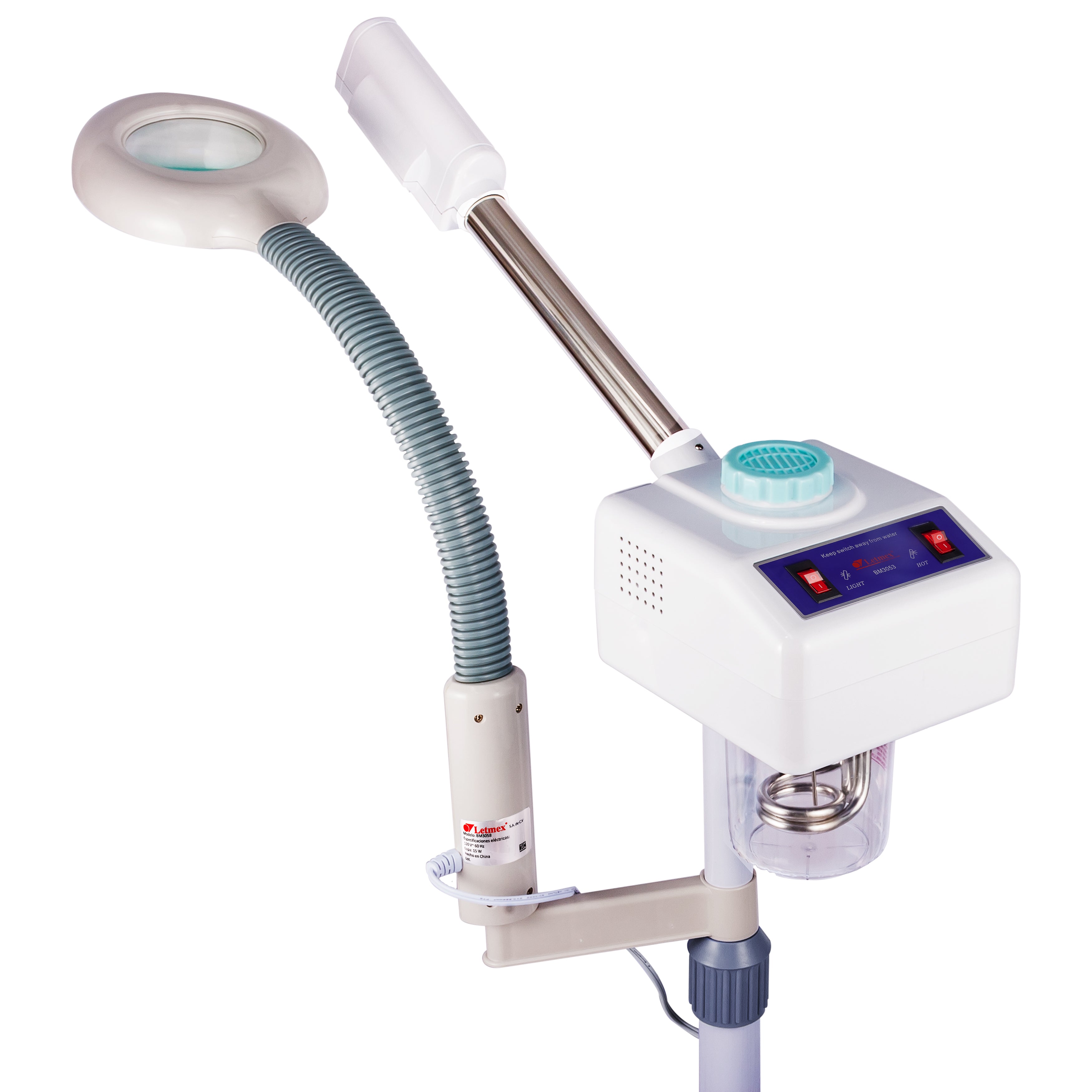 Vaporizador Facial Ozono con Lupa y Luz Led BM3058 Letmex