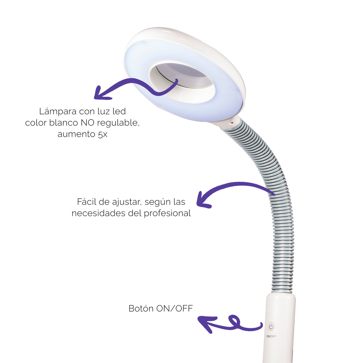 Vaporizador Facial Ozono con Lupa y Luz Led BM3058 Letmex